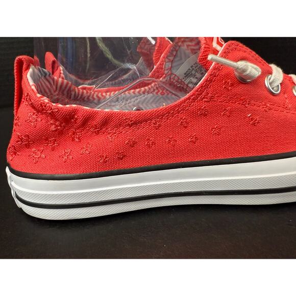 Converse Shoreline Slip On Chucks Sneakers Womens Sz 8 Coral Pink Red *READ - Picture 5 of 11